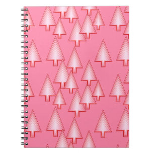 Moderne metallische Weihnachtsbäume - Korallenrosa Notizblock