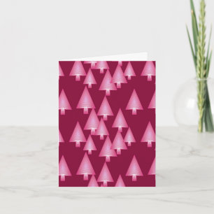Moderne metallische Weihnachtsbäume - Rosa und Wei Feiertagskarte