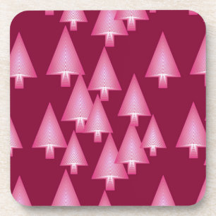 Moderne metallische Weihnachtsbäume - Rosa und Wei Untersetzer
