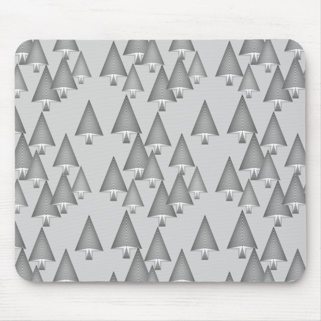 Moderne metallische Weihnachtsbäume - silbergrau Mousepad (Vorne)