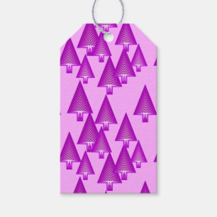 Moderne metallische Weihnachtsbäume - violett Geschenkanhänger