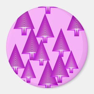 Moderne metallische Weihnachtsbäume - violett Magnet