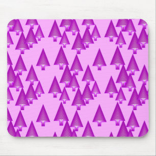 Moderne metallische Weihnachtsbäume - violett Mousepad