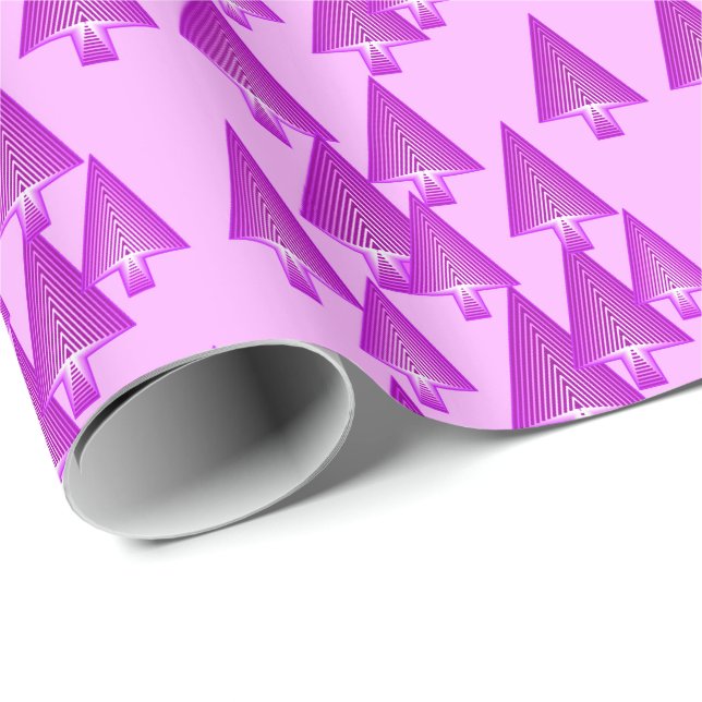 Moderne metallische Weihnachtsbäume - violettes Geschenkpapier (Rolleneckpunkt)