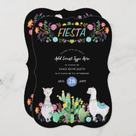 Moderne mexikanische Fiesta Llama Folk Blume JEDE Einladung