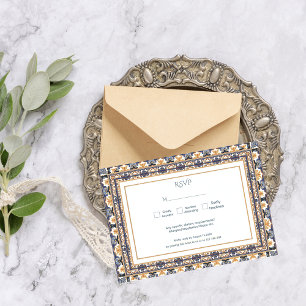 Moderne Mexikanische Talavera-Fliese Moderne Hochz RSVP Karte