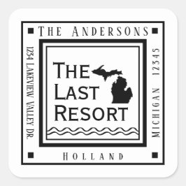 Moderne Michigan-Rücksendeadresse Quadratischer Aufkleber