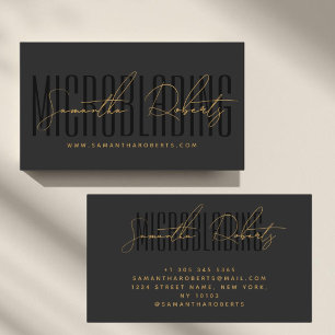Moderne Microblading-Typografie-Schrift grau schwa Visitenkarte