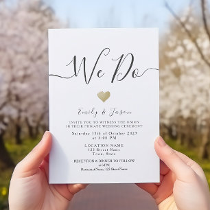 Moderne Mikro-Hochzeit Einladung
