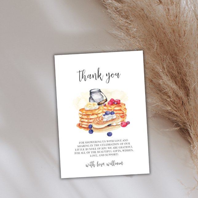 Moderne Milk Berry Pancake Brunch Babydusche Dankeskarte (Modern Milk Berry Pancake Brunch Baby Shower Thank You Card)