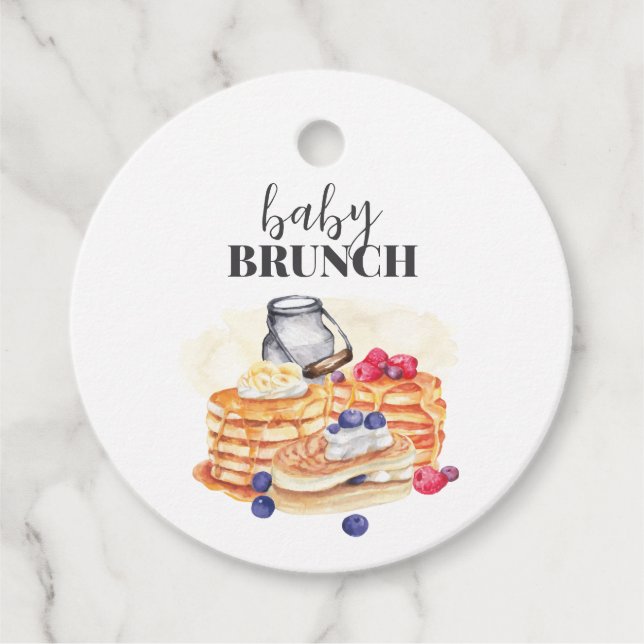 Moderne Milk Berry Pancake Brunch Babydusche Geschenkanhänger (Vorderseite)