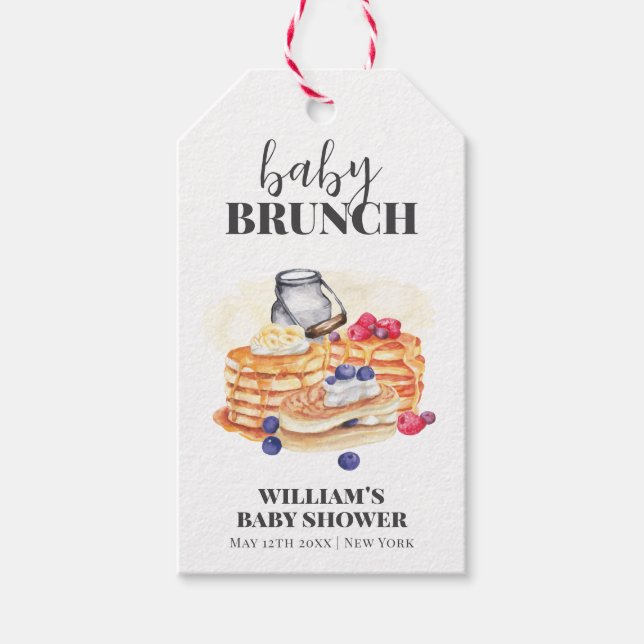 Moderne Milk Berry Pancake Brunch Babydusche Geschenkanhänger (Vorderseite)