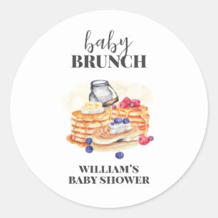Moderne Milk Berry Pancake Brunch Babydusche Runder Aufkleber