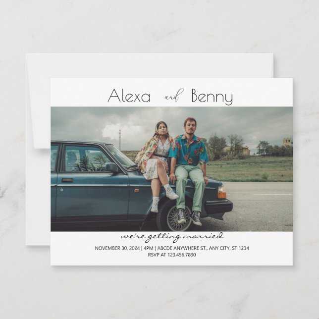 Moderne mimalistische Hochzeit Einladung (Vorderseite)