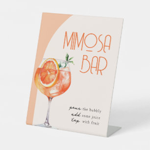 Moderne Mimosa-Bar Aperol Spritz Junggesellinnenab Sockelschild