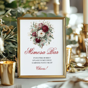Moderne Mimosa-Bar-Blush-Burgunder-8x10-Schild Poster