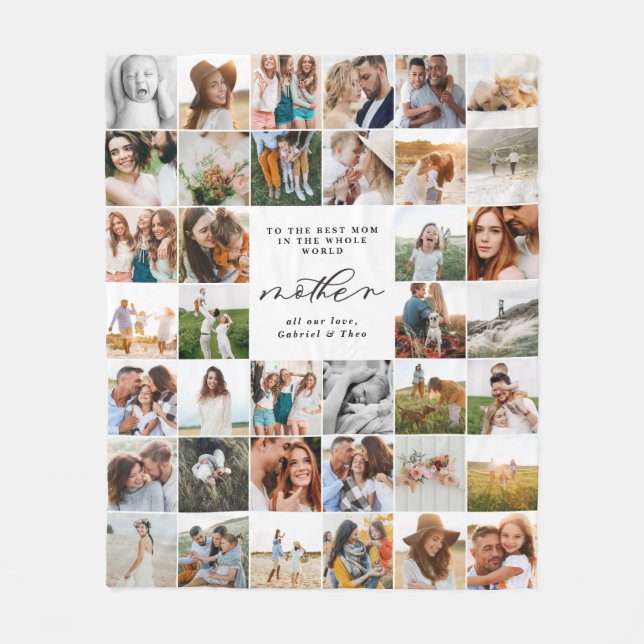 Moderne Mindest-Multi-Foto-Script-Fleece  Fleecedecke (Vorderseite)
