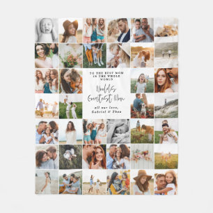 Moderne Mindest-Multi-Foto-Script-Fleece Fleecedecke