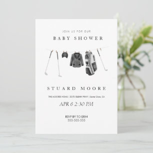 Moderne Mini-Golf-Babydusche Einladung