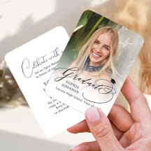 Moderne Mini-Kalligrafie-Foto-Abschluss-Einladung