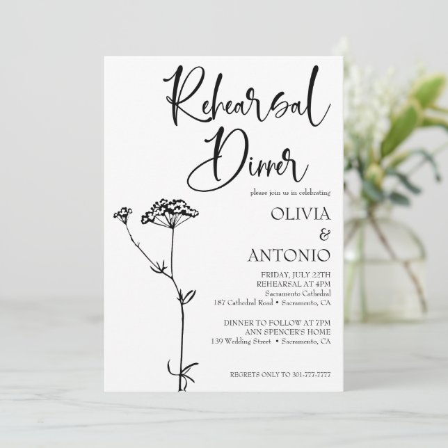 Moderne Minilist Simple Wedding Probe Einladung (Stehend Vorderseite)