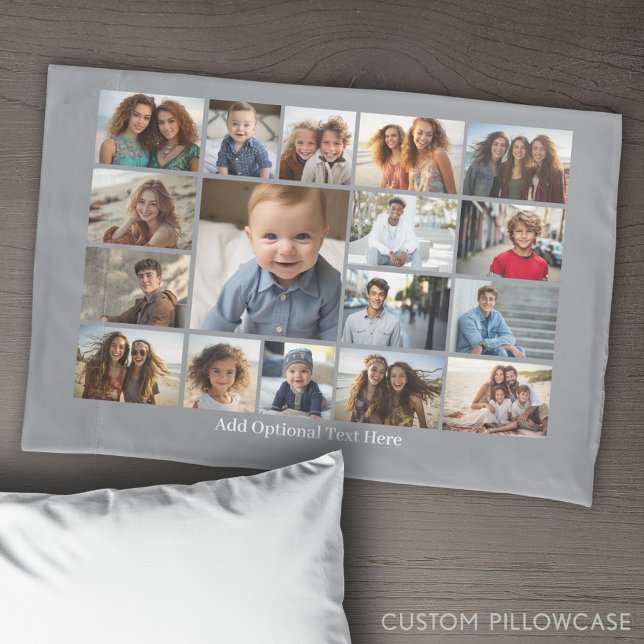 Moderne Minimal 17 Fotogalerie Kissenbezug (Create Your Own Photo Collage Pillowcase)