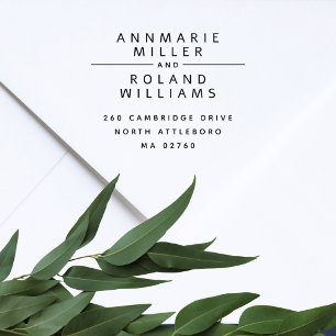 Moderne Minimal 2 Last Names Rücksendeadresse Permastempel