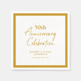 Moderne Minimal 50. Hochzeitstag Serviette