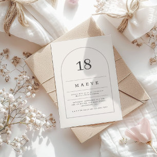 Moderne Minimal Arch 18. Foto Geburtstagsparty Einladung