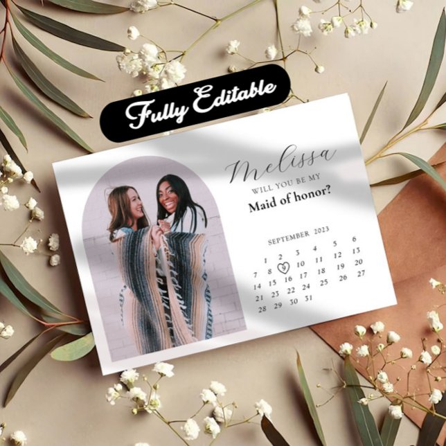 Moderne Minimal Arch Bridesmaid-Karte Einladung (Von Creator hochgeladen)