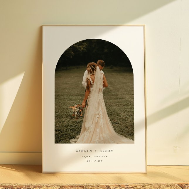 Moderne Minimal Arch Couple Foto Hochzeit Poster (Von Creator hochgeladen)