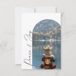 Moderne Minimal Arch Weihnachtskarte für Fotos Dankeskarte