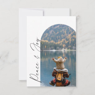 Moderne Minimal Arch Weihnachtskarte für Fotos Dankeskarte