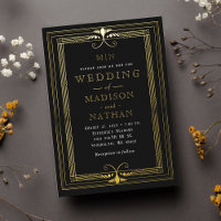 Moderne Minimal Art Déco Hochzeit Einladung
