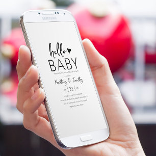 Moderne Minimal Babydusche Einladung