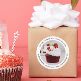 Moderne Minimal Bäckerei kundenspezifisches Foto W Runder Aufkleber