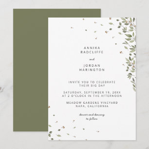 Moderne Minimal Bio Grünanlage Einladung Hochzeit