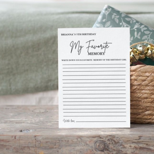 Moderne Minimal Birthday Favorite Memory Card Ankündigung (Von Creator hochgeladen)