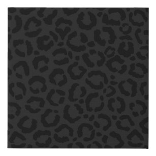 Moderne Minimal Black Leopard Print Künstlicher Leinwanddruck