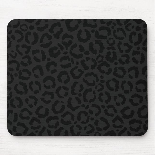 Moderne Minimal Black Leopard Print Mousepad (Vorne)