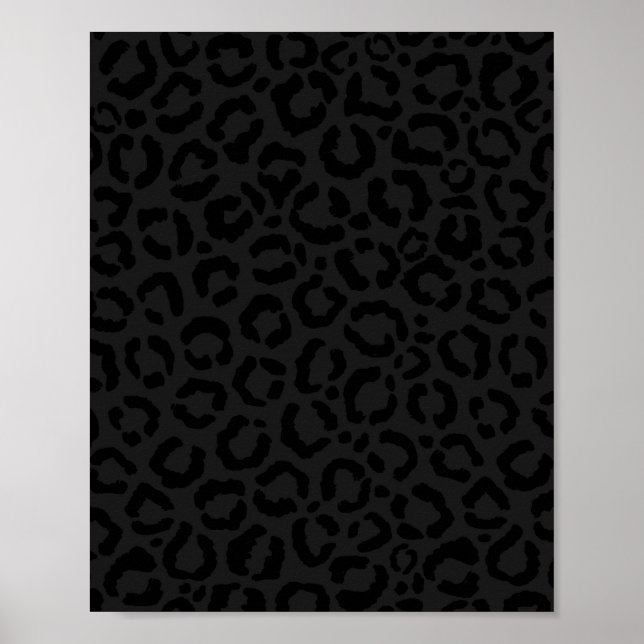 Moderne Minimal Black Leopard Print Poster (Vorne)