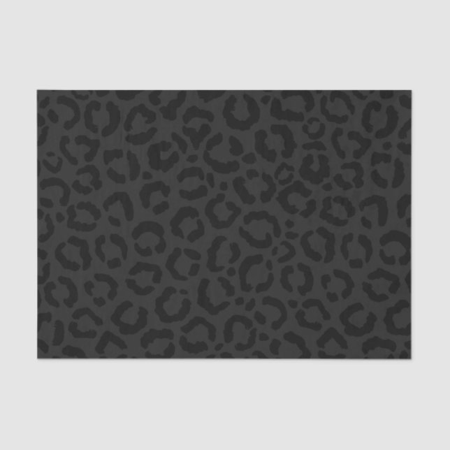 Moderne Minimal Black Leopard Print Seidenpapier (Vorderseite)