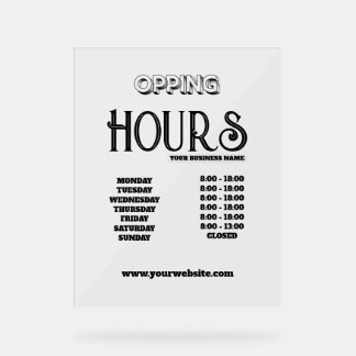 Moderne Minimal Black Logo Geschäftseröffnung Acrylschild