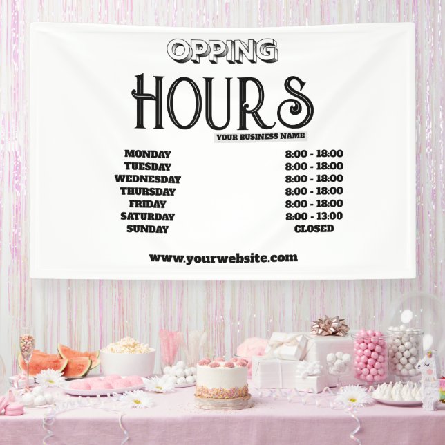 Moderne Minimal Black Logo Geschäftseröffnung Banner (Party)