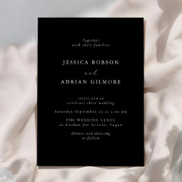Moderne Minimal Black Wedding Einladung