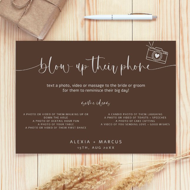 Moderne Minimal-Blow-up ihre Telefone Hochzeitszei Poster (Von Creator hochgeladen)