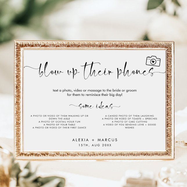 Moderne Minimal-Blow-up ihre Telefone Hochzeitszei Poster (Von Creator hochgeladen)