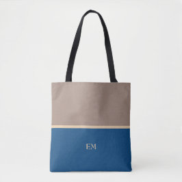 Moderne Minimal Blue Monogram Initials