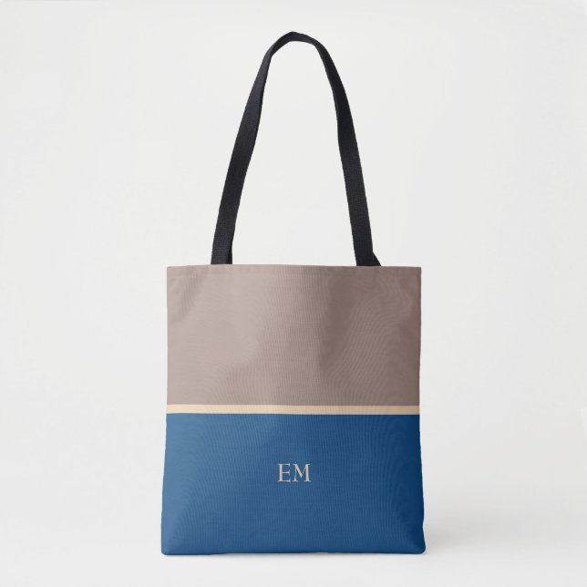 Moderne Minimal Blue Monogram Initials (Vorderseite)
