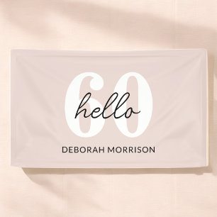 Moderne Minimal Blush Pink Typografie 60. Geburtst Banner